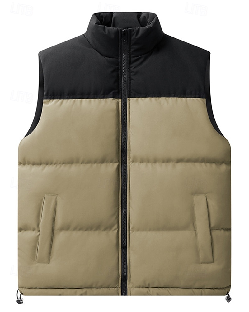 Herren Fleeceweste Ärmellos Weste Außen Thermowarm Winter Vollreißverschluss Polyester Patchwork Schwarz Weiß Rosa Jagd Angeln Klettern 2025 - $31.99 –P8