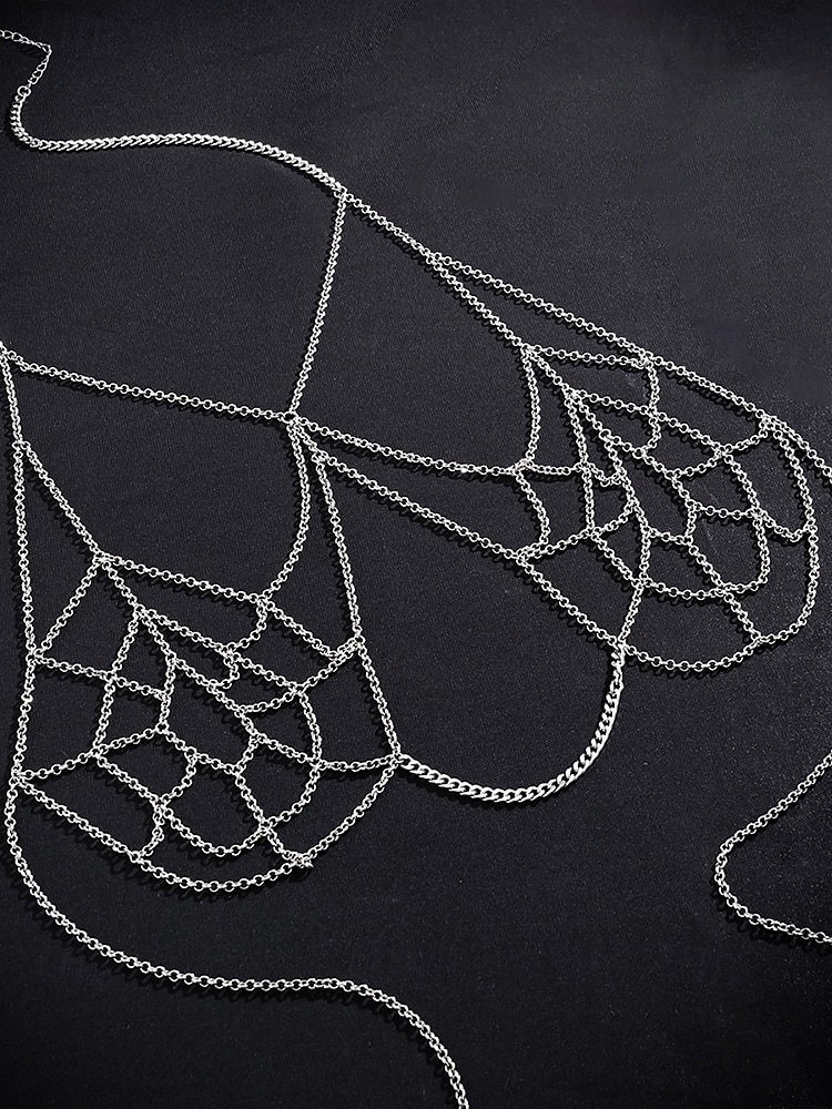 Catena per il corpo da donna a forma di ragnatela di Halloween – collana con imbracatura in lega in stile punk gotico, gioielli regolabili per feste di festival, per cosplay e abiti da discoteca del 2025 a $18.99 –P5