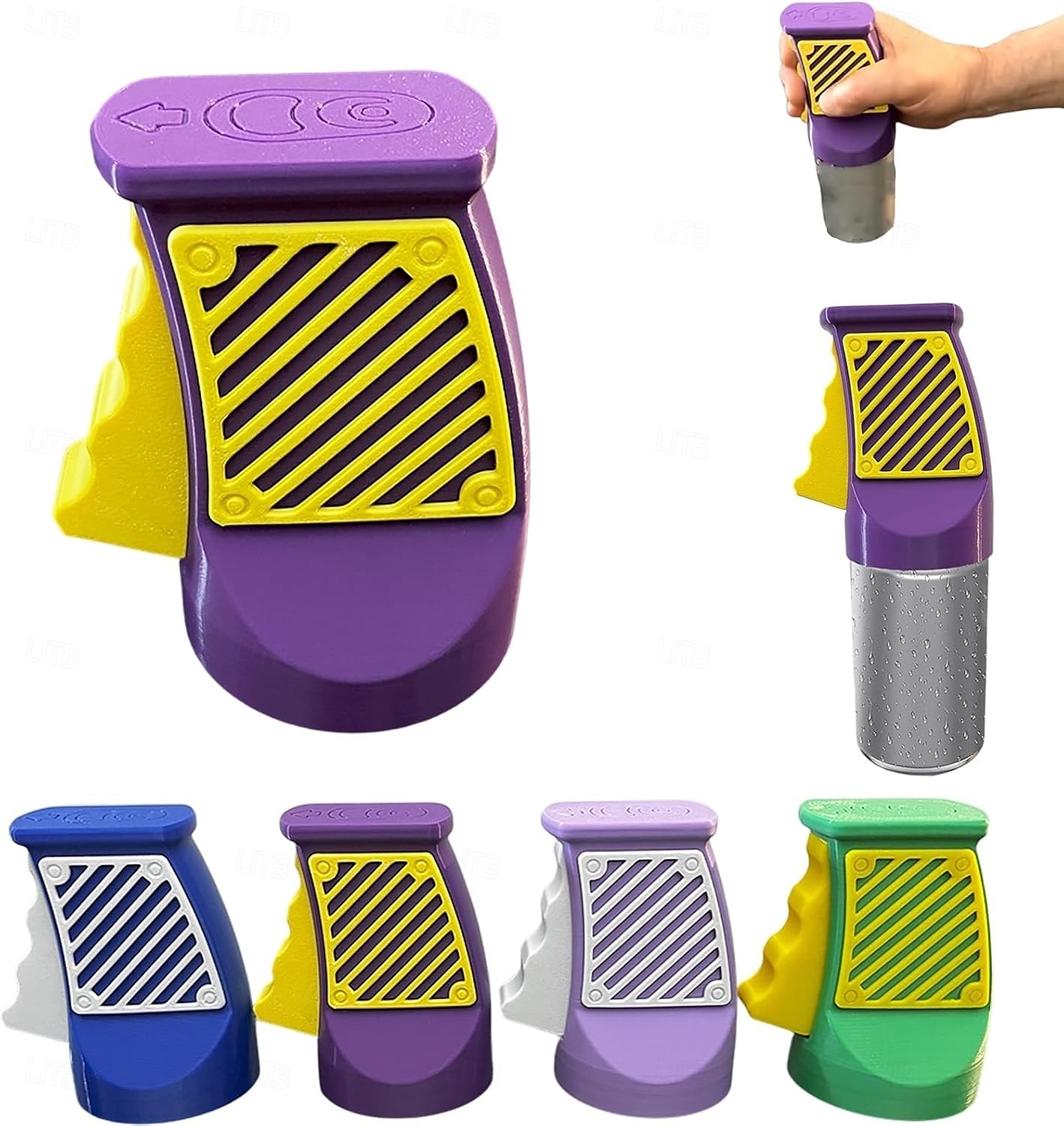 פותחן קופסאות מודפס בתלת מימד ביד אחת, פותחן לשוניות קל ומגן שתייה, מסיר לשוניות מאלומיניום למשקאות, בירה וסודה 2025 - $18.99 –P14