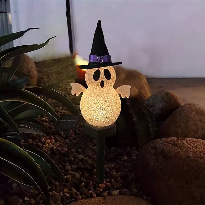 Solar Power Halloween Pumpkin Garden Lamp Ghost Lights For Garden Yard All Saints' Day Gravestone Garden Lawn Yard Patio Decorative Pathway Lights 1X 2X 2025 - $15.99 –P16