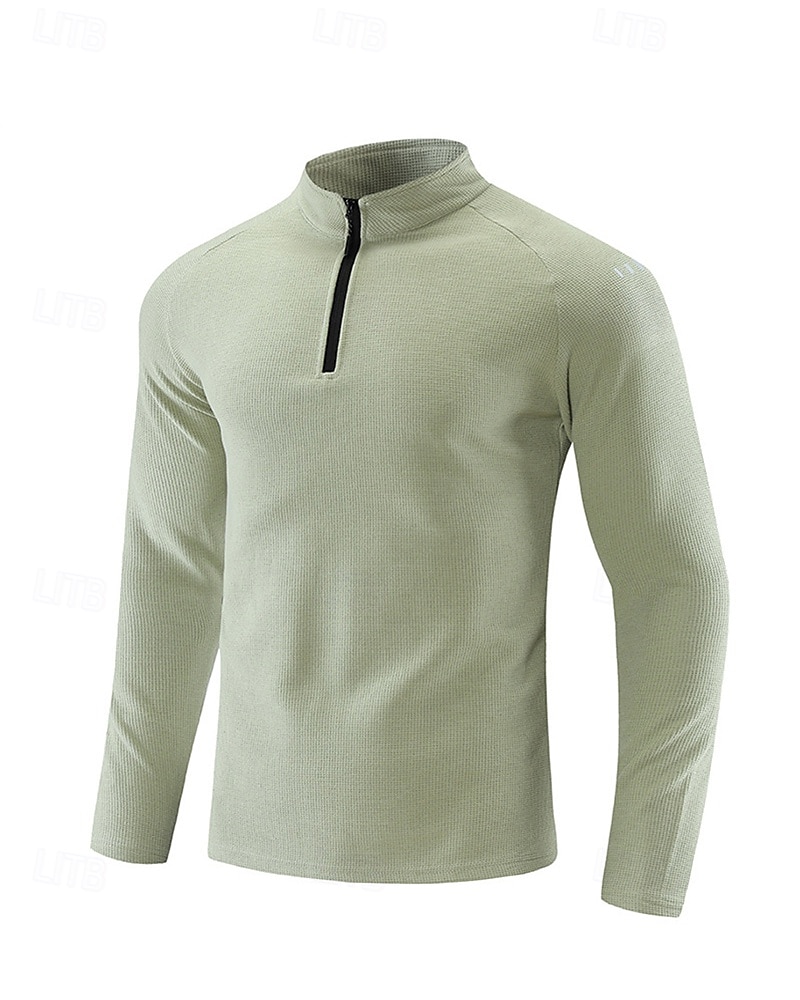 Hombre Camisa de entrenamiento Top para correr Cremallera de un cuarto Manga Larga Camiseta Otoño UPF 50 Secado rápido Ligero Dispersor de humedad Pesca Senderismo Corriendo Ropa de deporte Ropa de 2025 - $17.99 –P8