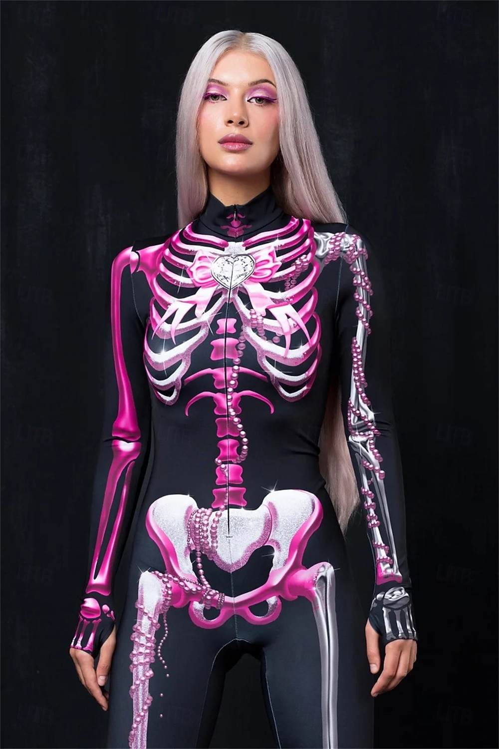 Koponya, csontváz Halloween Testhezálló Full Body Catsuit Ijesztő jelmez Gyermek Felnőttek Férfi Női Fiú Mindszentek napja Farsang A halál napja Teljesítmény Parti Klub Egyszerű Halloween jelmezek 2025 - $29.99 –P4