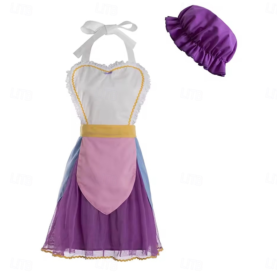 La Bella y la Bestia, cuento de hadas, Sra. Potts Chip, delantal, vestido, disfraz, película, cosplay para niños, adultos, Halloween, carnaval, Día Mundial del Libro, actuación, disfraz educativo, 2025 - $51.99 –P1