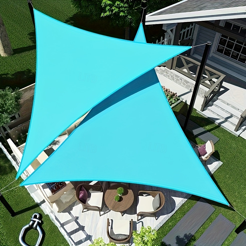 1 voile d'ombrage triangulaire d'extérieur résistant aux UV, utilisé pour les pavillons, les jardins, les piscines, bleu ciel de 2025 ? $32.99 –P1