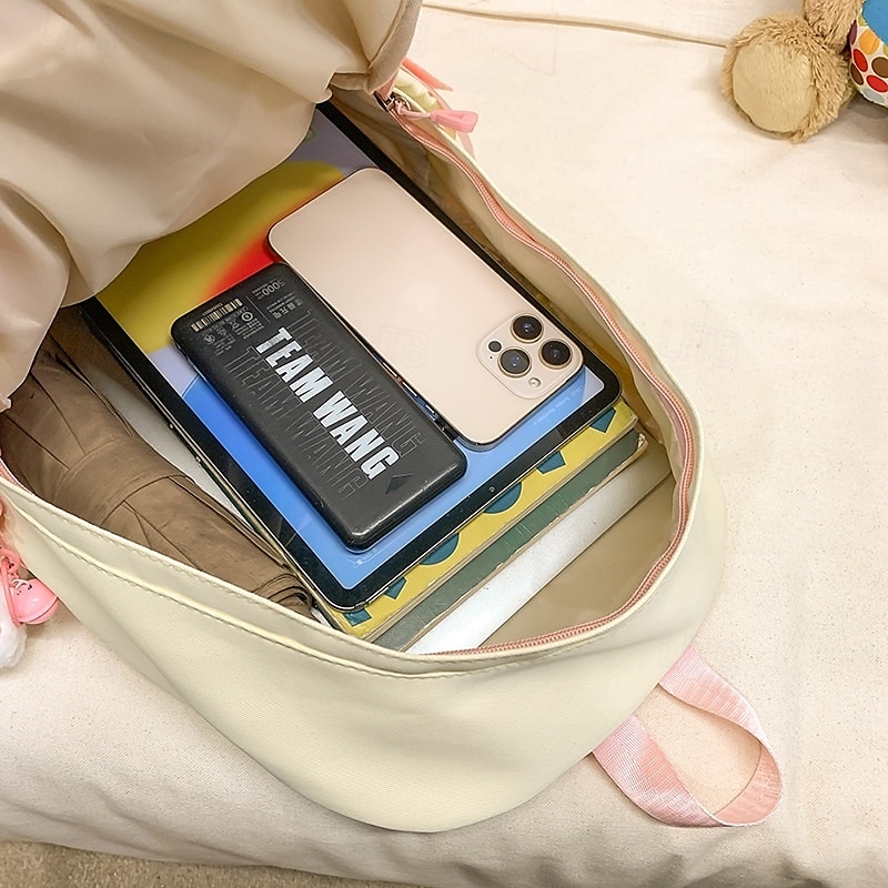 Sac à dos d'école jaune et rose pour filles avec motif ours en peluche, joli sac léger pour les élèves de maternelle et du primaire de 2025 ? $34.99 –P4