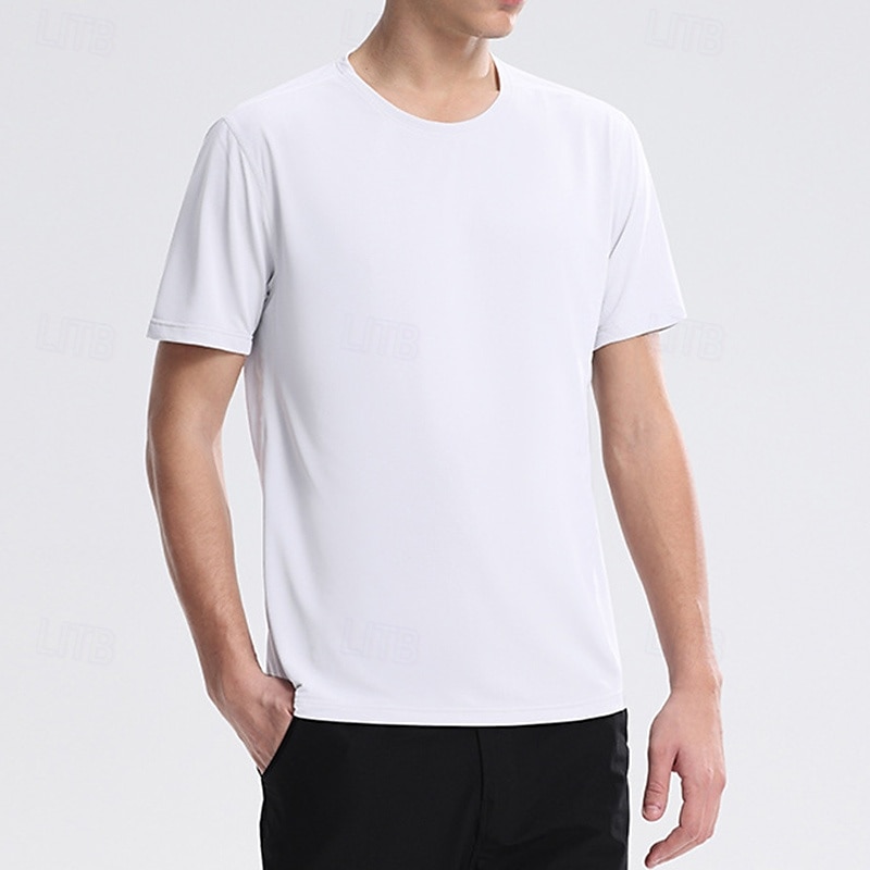 Hombre Camiseta de rendimiento Camiseta deportiva Manga Corta Cuello Barco Camiseta Al aire libre Secado rápido Ligero Reductor del Sudor Transpirable Poliéster Negro Blanco Rojo Tenis Golf Corriendo 2025 - $15.99 –P10