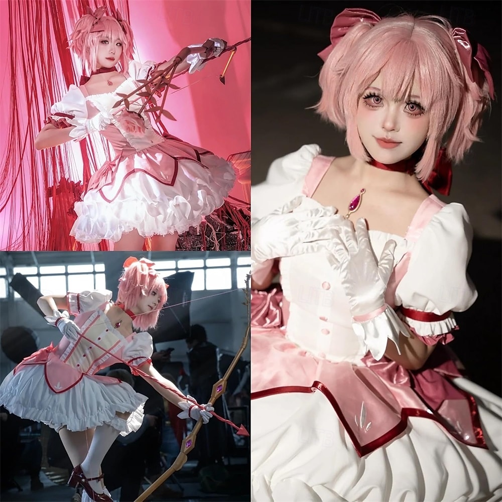 Cosplay Wig Pink Ponytail Wigs with Bangs Cute Lolita Pigtails Wig for Women Girls Halloween Party 2025 - $27.99 –P6