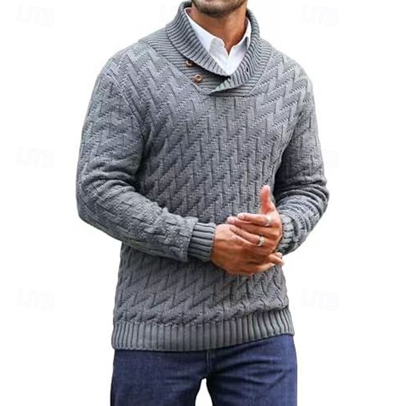 Homme Pull Torsadé Tricoter Hauts Réguliers Tricoté Coupe ajustée Uni Col montant Tricots Contemporain Occasionnel Tenue quotidienne Vêtement Tenue Automne Noir Rouge Bordeaux M L XL de 2025 ? €36.99 –P1