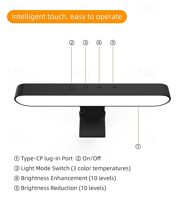 перезаряжаемый пристегивающийся светильник для видеоконференций с пультом дистанционного управления и сенсорным управлением, 3 регулируемых режима освещения для звонков с увеличением и видеозаписи 2026 - $29.99 –P3