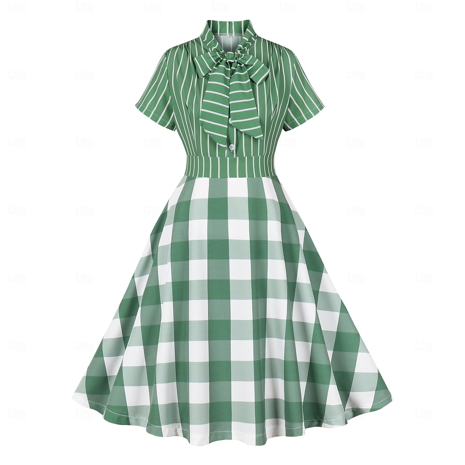 Retró 1950-es Rockabilly Déli Swing ruha Flare ruha Ing ruha Fit and Flare Kockás Női Álarcos mulatság Vakáció Hétköznapi Retro témájú buli Felnőttek Ruha Tavaszi nyár 2025 - $34.99 –P1