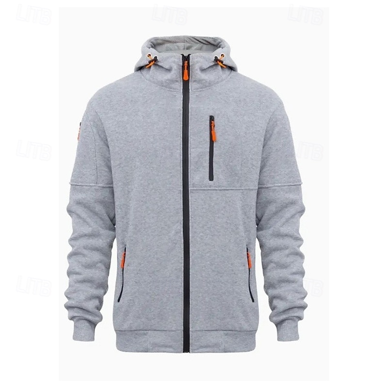 Homme Sweat à capuche Sweat à capuche zippé intégral Noir Blanche Vin bleu marine Bleu Roi À capuche Uni Zip Up Avec Poches Sport & Loisir Quotidien Fête Polyester Streetwear Basique Occasionnel de 2025 ? $21.99 –P1