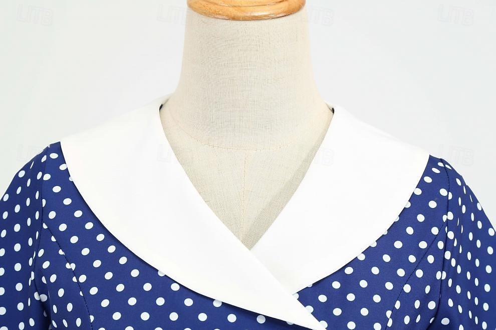 Retro Vintage 1950s Rockabilly Knee Length Dress Swing Dress Flare Dress Normal Polka Dot A-Line V Neck Fancy Dress Women's Carnival New Year Masquerade Daily Wear Tea Party Retro Theme Party Adults' 2026 - $34.99 –P1