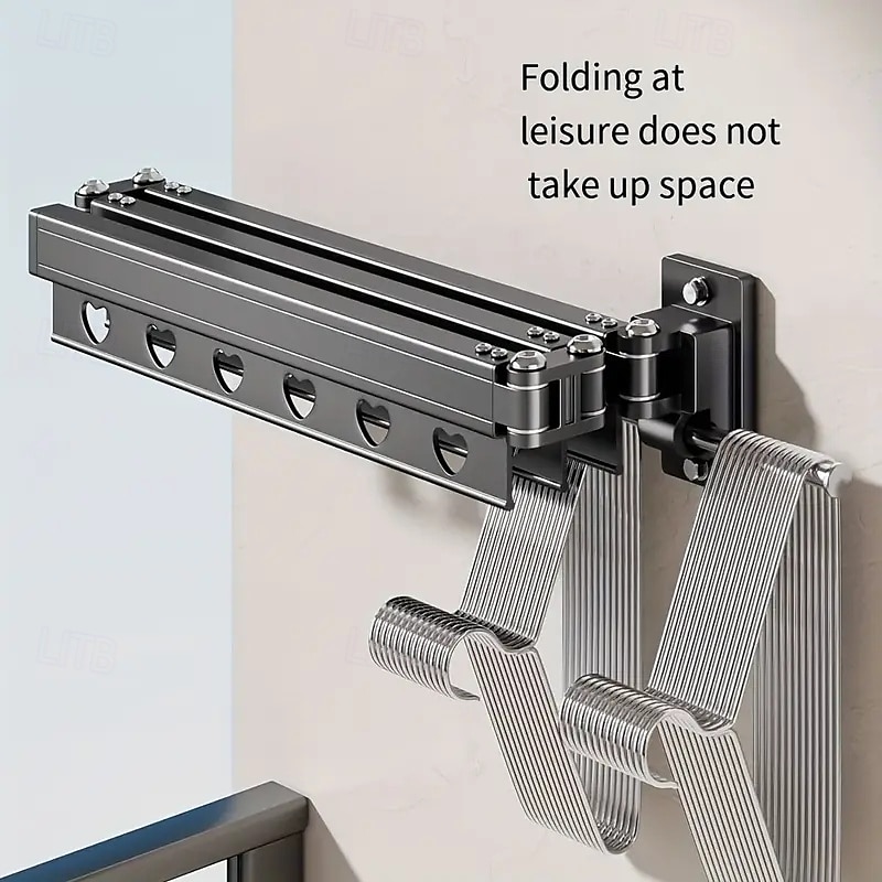 3/4 Fold Wall-Mounted Clothes Drying Rack with Rotating Design Space-Saving Foldable Clothes Hanger for Balcony, Laundry Room, Bathroom 2025 - $43.99 –P6