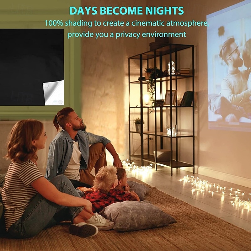 Bærbare mørkleggingsgardiner, 420d oxfordstoff, helmørkleggende solskjerm, lysblokkerende vindusgardiner til reise, hjem eller kontor, selvklebende 2026 - $10.99 –P4