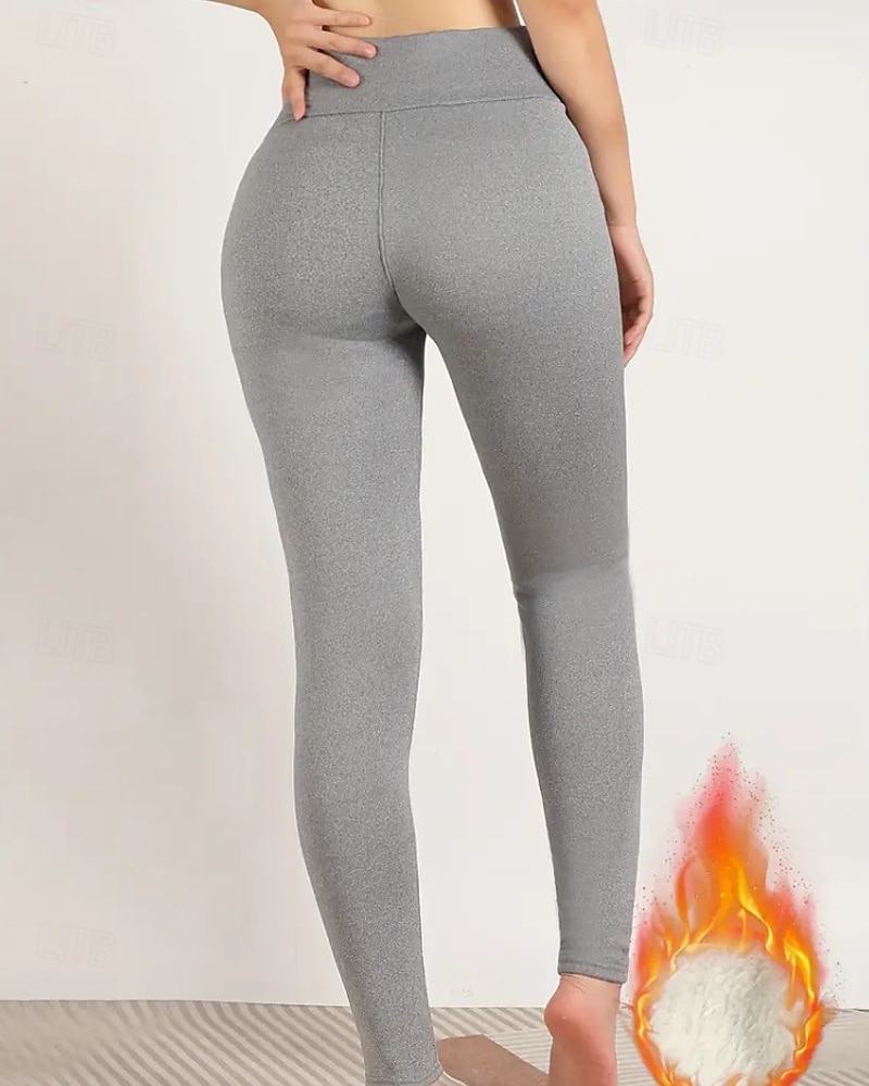 Per donna Pantaloni in Pile Pantaloni Eleganti Leggings Streetwear Casual Lunghezza intera Naturale Semplice Elastico in vita Calore Termico Comodo Vacanza Uscire Nero grigio Grigio Grigio chiaro del 2025 a $18.99 –P7