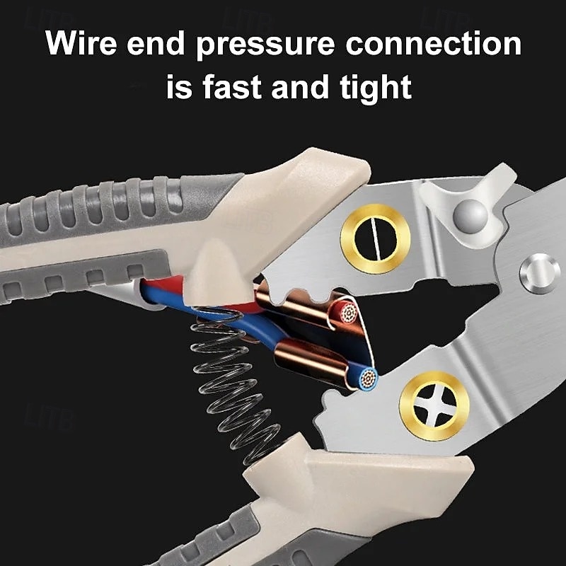 6-in-1-Multifunktions-Abisolierzange, Elektrowerkzeug in Industriequalität, professionelle 7-Zoll-Zange zum Schneiden, Abisolieren, Crimpen, Biegen von Drähten und Kabeln 2025 - $12.99 –P8
