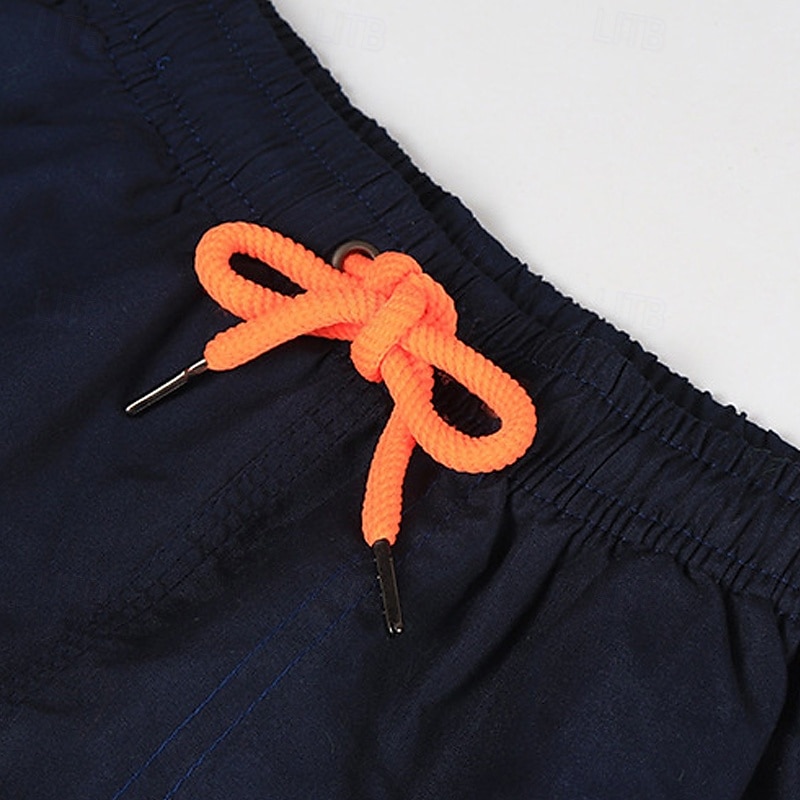 Homens Calção Justo de Natação Shorts de Natação Bermuda de Surf Tecido Secagem Rápida Respirável Cintura elástica Com Cordão Férias Praia Havaiana Casual Azul Lago Preto de 2025 por $13.99 –P3