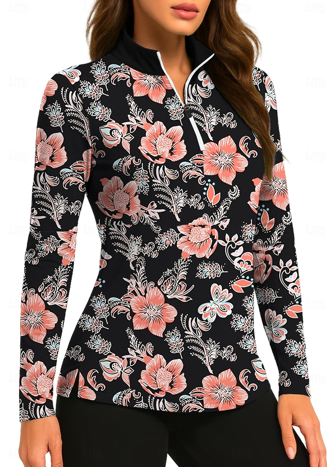 Naisten Kasvit Kukat Trooppinen Kukat Kasvit Yläosat Poolopaita Tennispaita Pitkähihainen Painettu Neljänneksen postinumero Pullover UV suoja Elastinen Hengittävä Tennis Golf Pickleball 2025 - $28.99 –P3