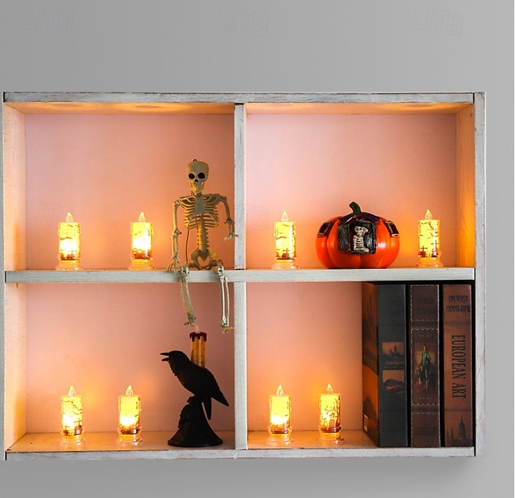 2 szt. nagrobek czarnego kota na Halloween, elektroniczna świeca LED, oświetlenie do wnętrz i na zewnątrz, do restauracji, sypialni, na świąteczną atmosferę, dekoracyjna oprawa świetlna 2025 - $10.99 –P5