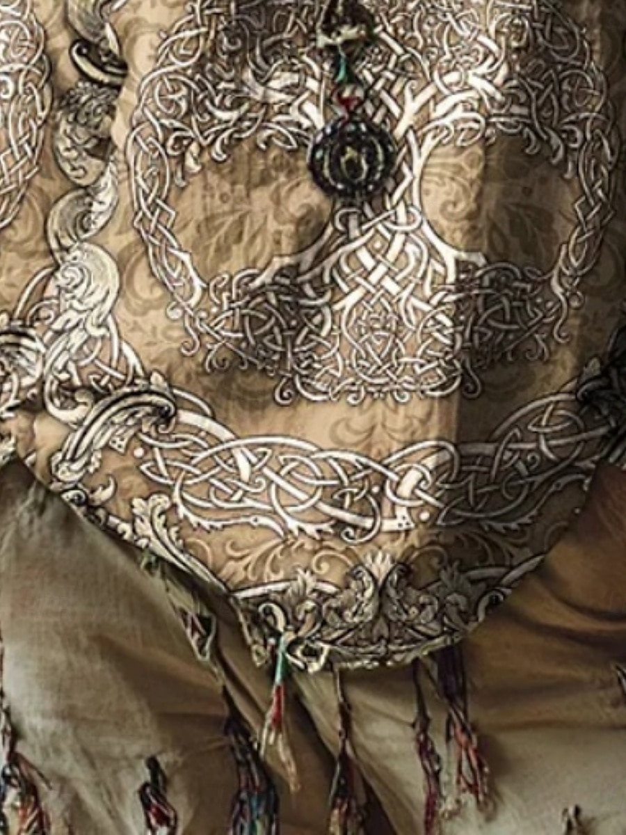 damebluse grafisk vintage daglig avslappet langermet v-hals vanlig topper tribal livets tre vintage designer grunnleggende trykk ferie gate ute daglig ferietrykk brun sommer vår høst 2025 - $19.99 –P3