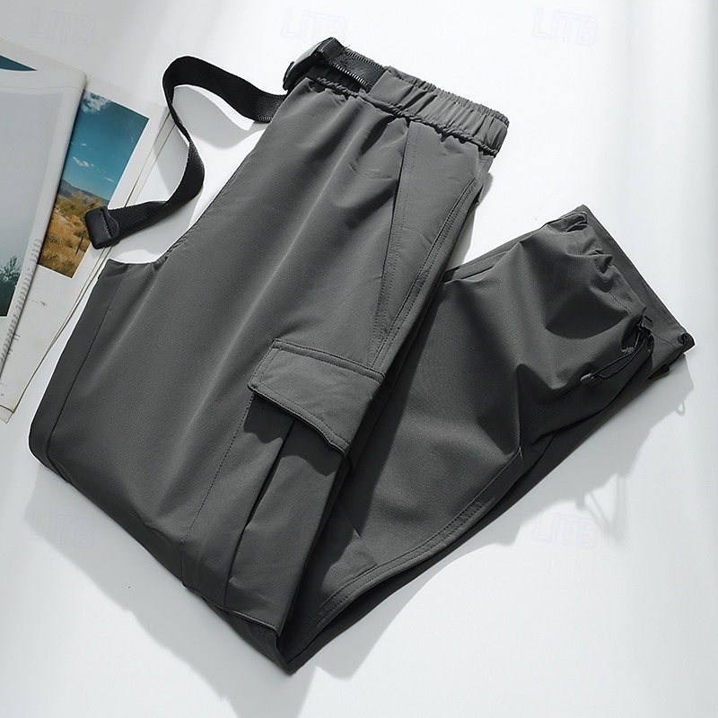 Herren Cargohosen Wanderhosen Regenhose zum Wandern Wasserdichte Hosen Winter Außen Normale Passform Wasserdicht Winddicht Unterteile Tasche Dunkelgrau Schwarz Camping / Wandern Laufen XS S M L XL 2025 - $39.99 –P2