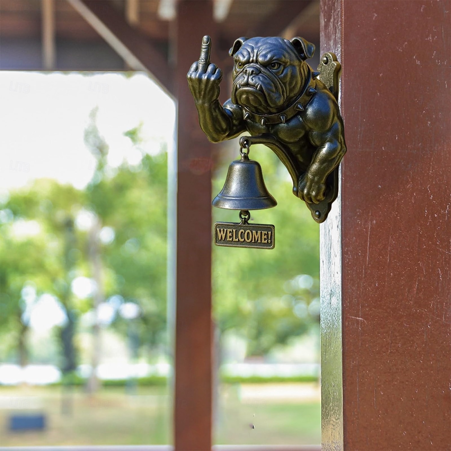 Funny Bulldog Doorbell,Shopkeepers Bell for Door Opening Solid and Sleek Metal Wall Mounted Doorbell Easy Install Loud Chime for Home 2025 - $40.99 –P4