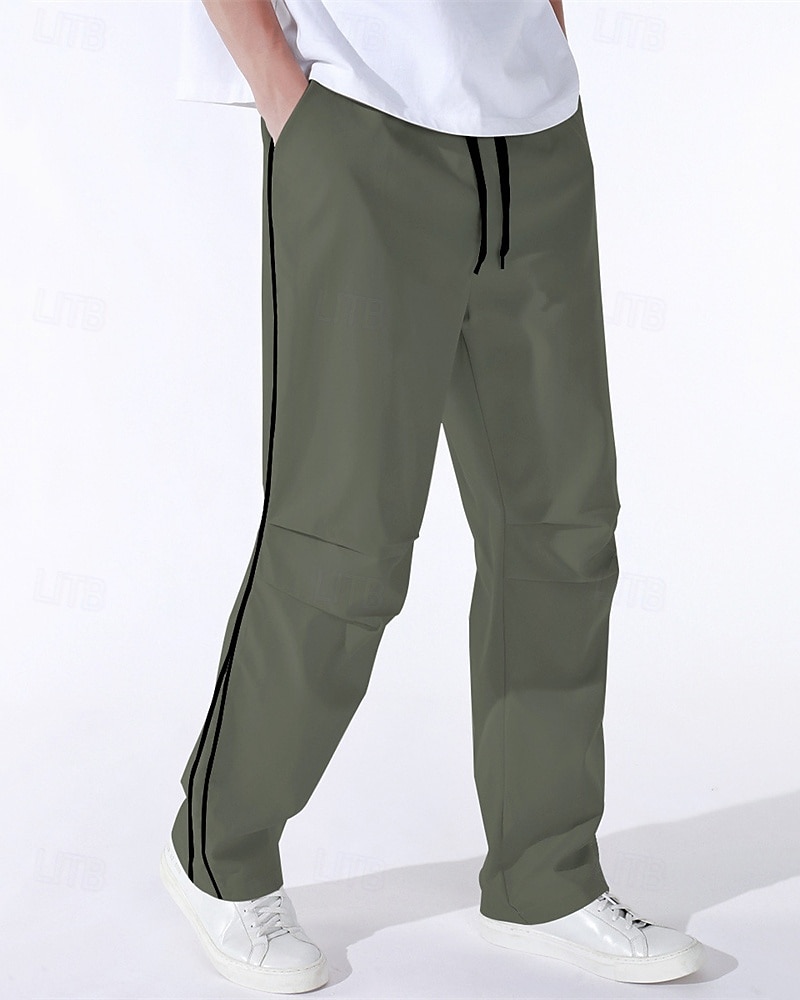 Herren Tech-Hosen Hose Freizeithose Tasche Elastischer Bund Kordelzug Patchwork Komfort Sport im Freien Täglich Mode Lässig Schwarz Armeegrün Mikroelastisch 2025 - $17.99 –P15