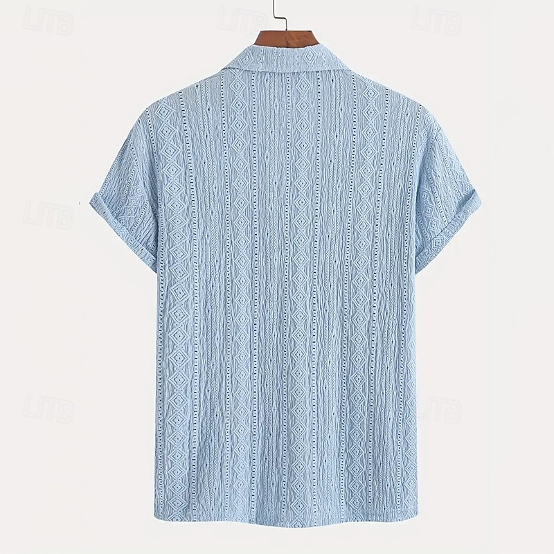 Per uomo Maglia da golf Polo da Golf Lavoro Casuale Bavero Manica Corta Essenziale Moderno Semplice Bottoni Jacquard Estate Vestibilità regolare Marrone scuro Nero Verde chiaro Azzurro cielo Cachi del 2026 a $24.99 –P3