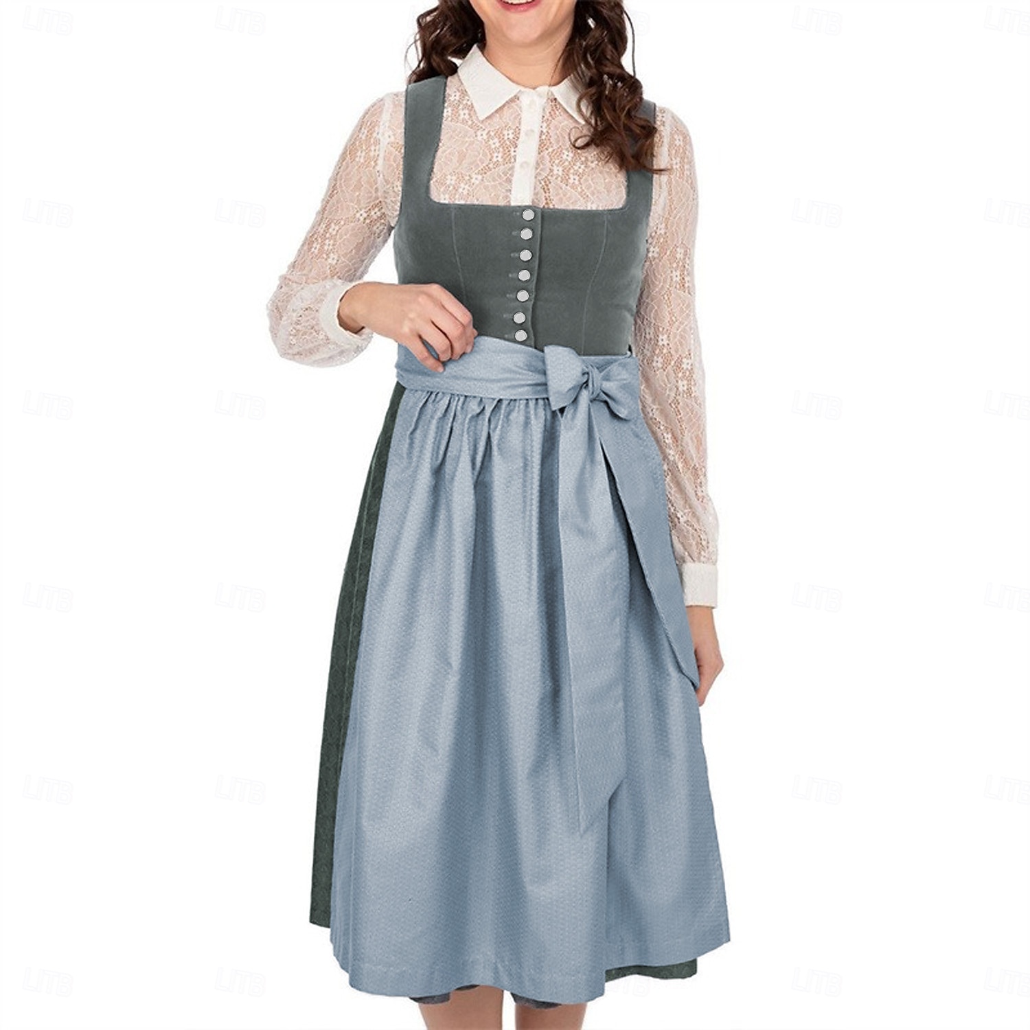 Oktoberfest Beer Oktoberfest Dress Dirndl Trachtenkleider Maid Bavarian German Wiesn Women's Carnival Beer Festival Traditional Style Cloth Dress Apron Without Blouse 2025 - $61.99 –P6