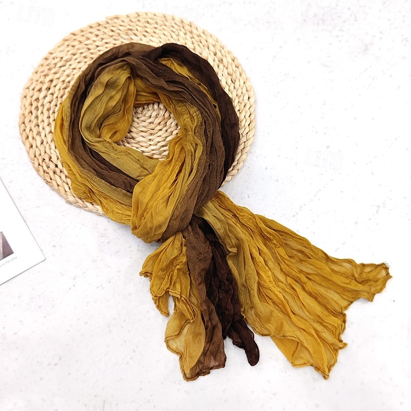 Foulard Rectangulaire Femmes Rue Quotidien Date Noir Jaune Bleu Écharpe Bloc de Couleur de 2025 ? $17.99 –P7