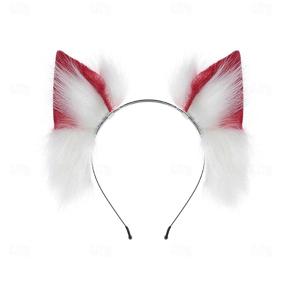 Fascia con orecchie da lupo realistiche – orecchie da volpe e lupo lolita fatte a mano per cosplay, stile kc, feste, convention e accessori per giochi di ruolo del 2025 a $30.99 –P5