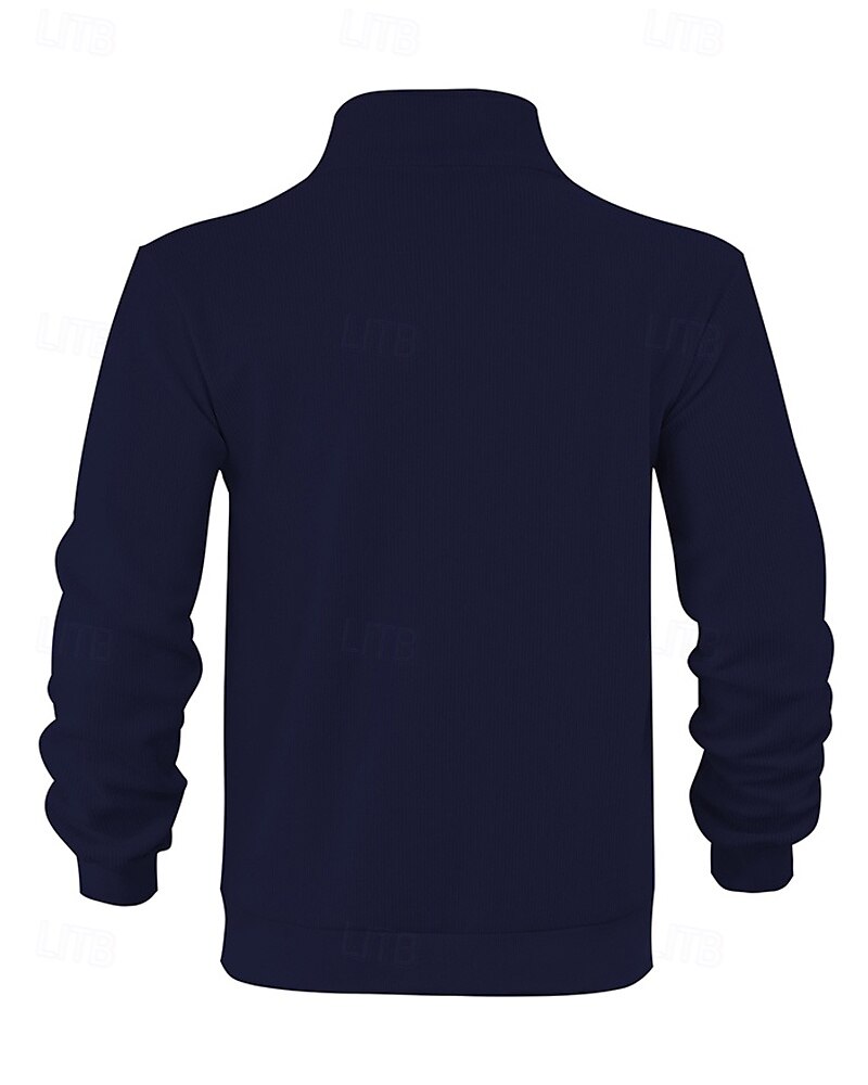 Per uomo Giacca Invernale Giacca in Pile Giacca Casual Vacanza Quotidiano Calore Termico Tasca Pile Autunno Inverno Semplice Moda Streetwear Collo alla coreana Regolare Aalbicocca Nero Blu marino del 2025 a $32.99 –P14
