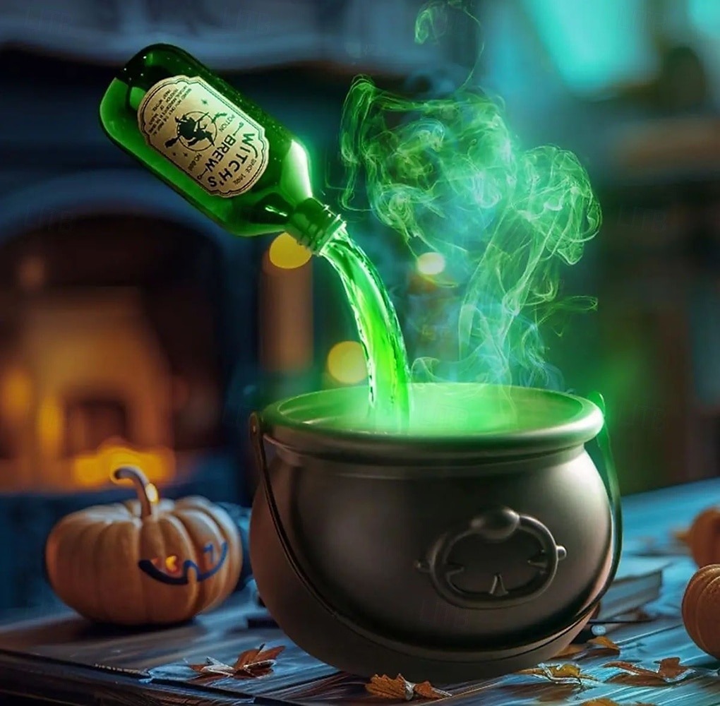 Décoration d'Halloween, bol de sorcier noir, bouteille flottante magique et diffuseur, bar à domicile, fête magique, squelette d'horreur, accessoires de bricolage pour Halloween de 2025 ? $28.99 –P2