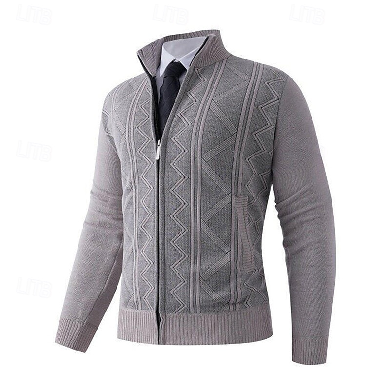 Homens Sueter Cardigan Suéter Cortado Suéter com zíper Suéter de malha Estriado Tricotar Tops regulares Tosão Tecido Colarinho Chinês Moda Clássico Férias Roupa Diária Roupa Outono Inverno Vermelho de 2025 por $24.99 –P2