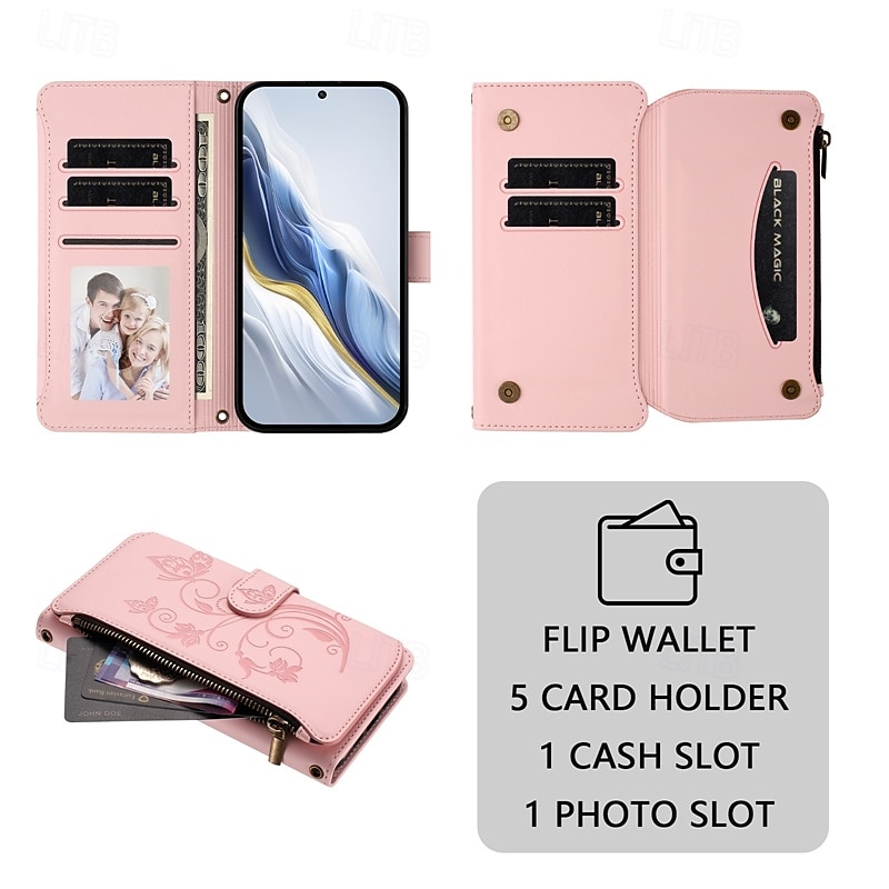 Чехол для телефона Samsung Galaxy S24 S23 S22 S21 Ultra Plus A55 A35 A25 A15 5G A54 A34 A14 A73 A53 A33 A23 A13 A72 A52 A42 A32 A22 A12 A02, чехол-кошелек с подставкой-держателем, на молнии, защитный 2025 - $16.99 –P4