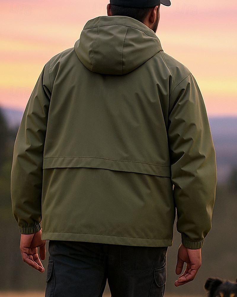 Voor heren Softshell jas Wandeljack Buiten waterdicht Winddicht Wandeloutfits Wandelkleding Lente Herfst Jack Jagen Klimmen Hardlopen Effen Kleur Zwart Leger Groen 2025 - $61.99 –P2