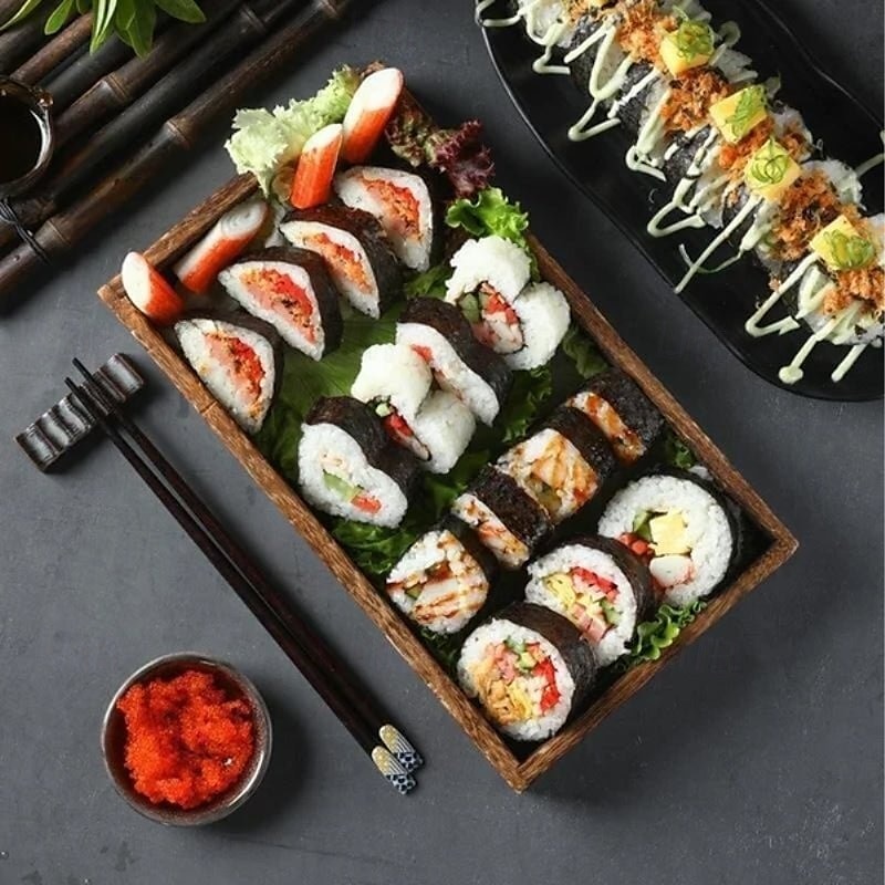 sushi forma háromrészes rizstekercs készítő konyhai eszköz hínár sushi rizsgolyók és kimbap készítéséhez, könnyen használható otthoni főzéshez 2025 - $17.99 –P6