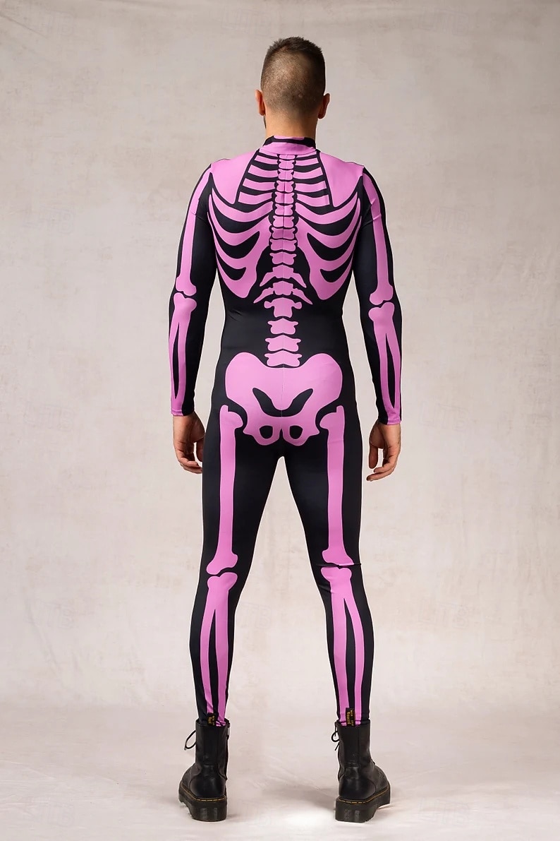koponya csontváz test halloween csoportos páros jelmezek teljes testes macskaruha ijesztő jelmez férfi női fiú gyermek felnőttek előadás buli klub halloween karnevál halottak napja könnyű 2025 - $29.99 –P10