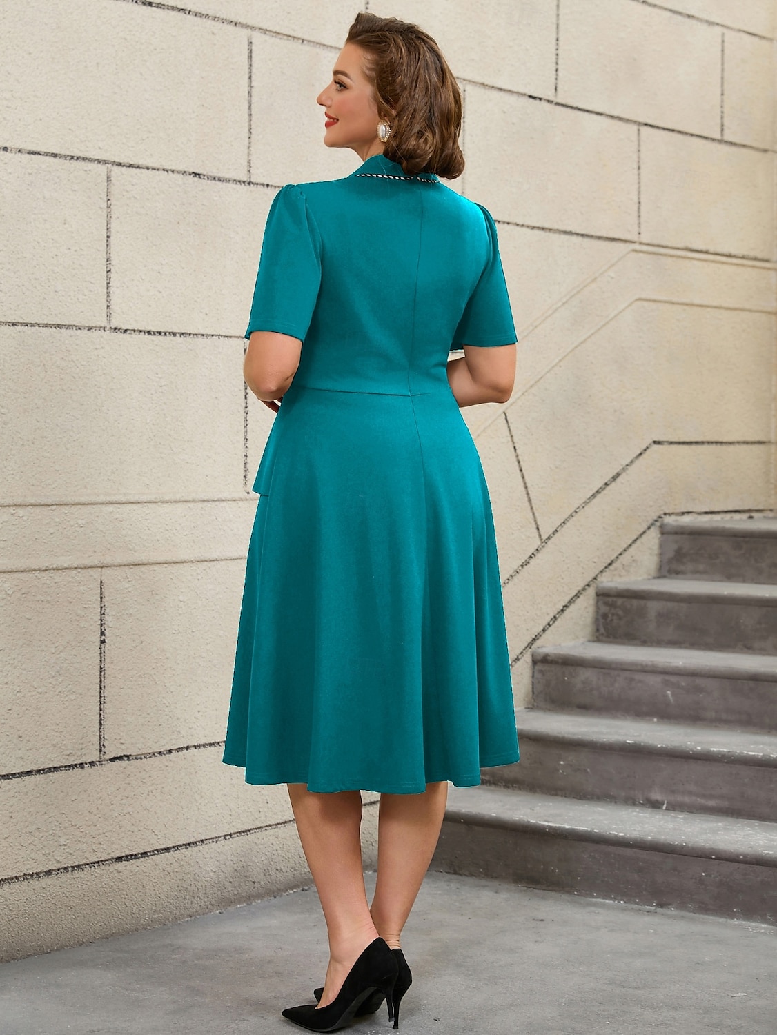 Retro / vintage Lata 50. Rockabilly Południe Sukienka z linii Rozkloszowana sukienka Puszysta Krój A Damskie Formalny Biuro / praca Impreza w stylu retro Dla dorosłych Sukienka Wiosna i lato 2025 - $46.99 –P14
