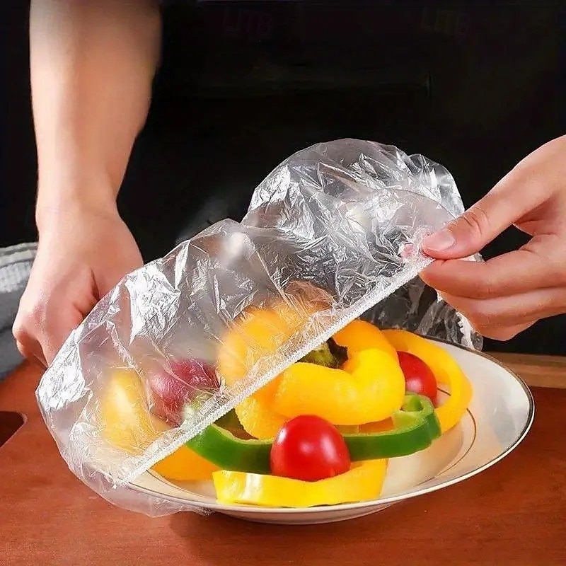 Lot de 500 couvercles de conservation alimentaire élastiques réutilisables, couvercles transparents en plastique extensible pour bols et assiettes, pour la cuisine et la salle à manger de 2025 ? $11.99 –P5