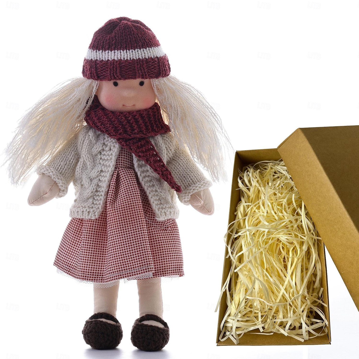 Waldorfpuppe mit Baumwollkörper, Künstlerpuppe, handgefertigte Mini-Anziehpuppe, DIY-Halloween-Geschenkbox, Verpackung, Segen (ausgenommen Kleintierzubehör) für Weihnachtsgeschenke 2025 - $42.99 –P12