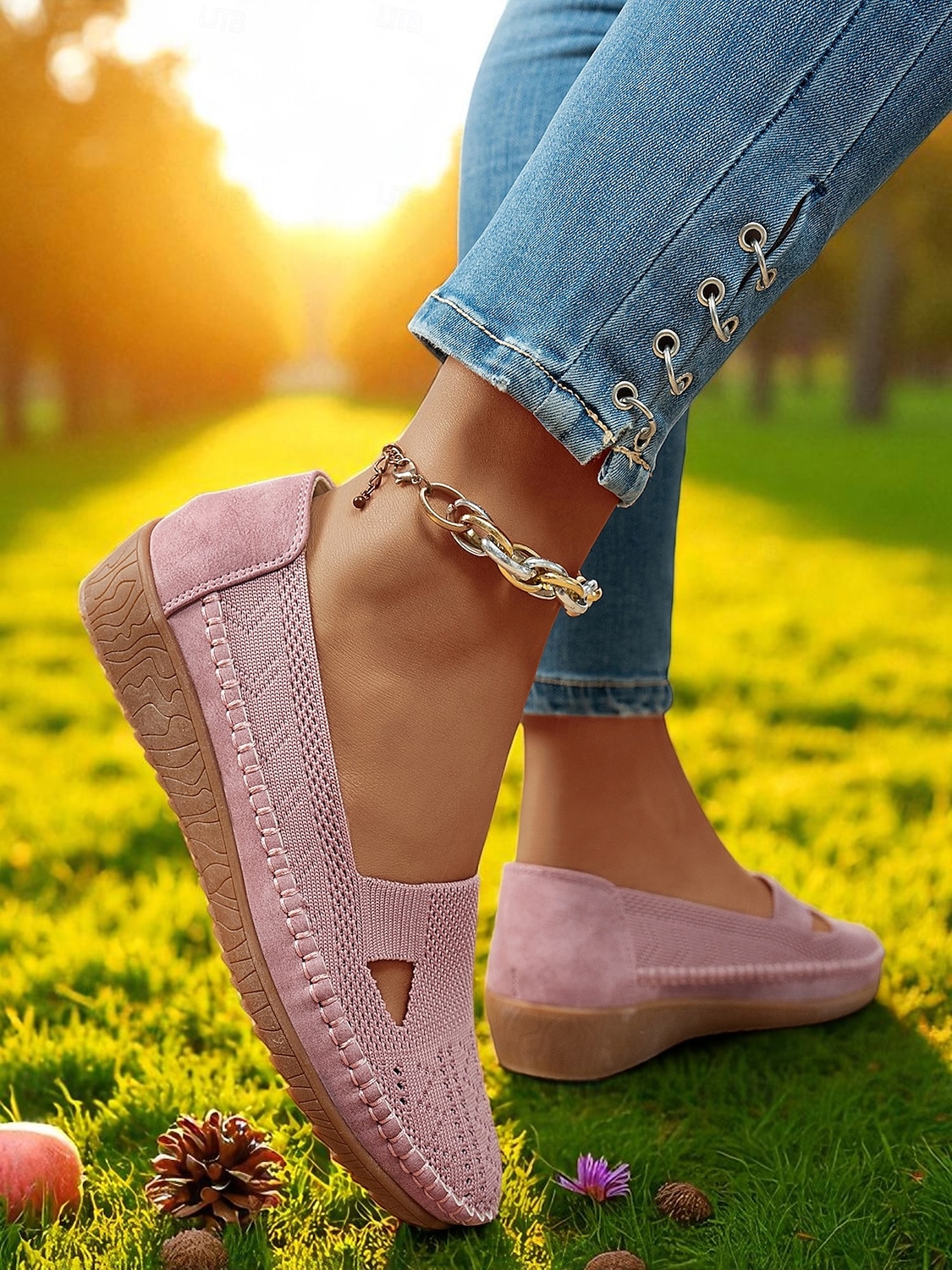 Atmungsaktive Flyknit Cut-Out-Loafer für Damen – leichte, lässige Schlupfschuhe für Gartenarbeit und Outdoor-Aktivitäten 2025 - $24.99 –P5