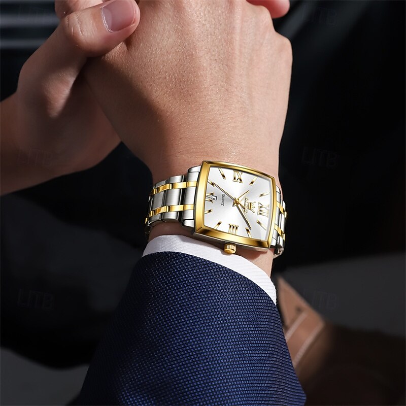 A new OLEVS square men's business watch with luminous calendar waterproof casual quartz watch fashionable and trendy men's sports wristwatch 2026 - $35.99 –P13