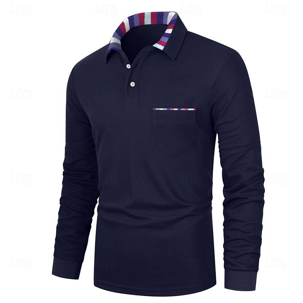 Homme Polo Chemise de golf Occasionnel Fête Classique manche longue Mode Basique Uni Séchage Rapide Été Coupe régulière Grise Polo de 2026 ? $17.99 –P1