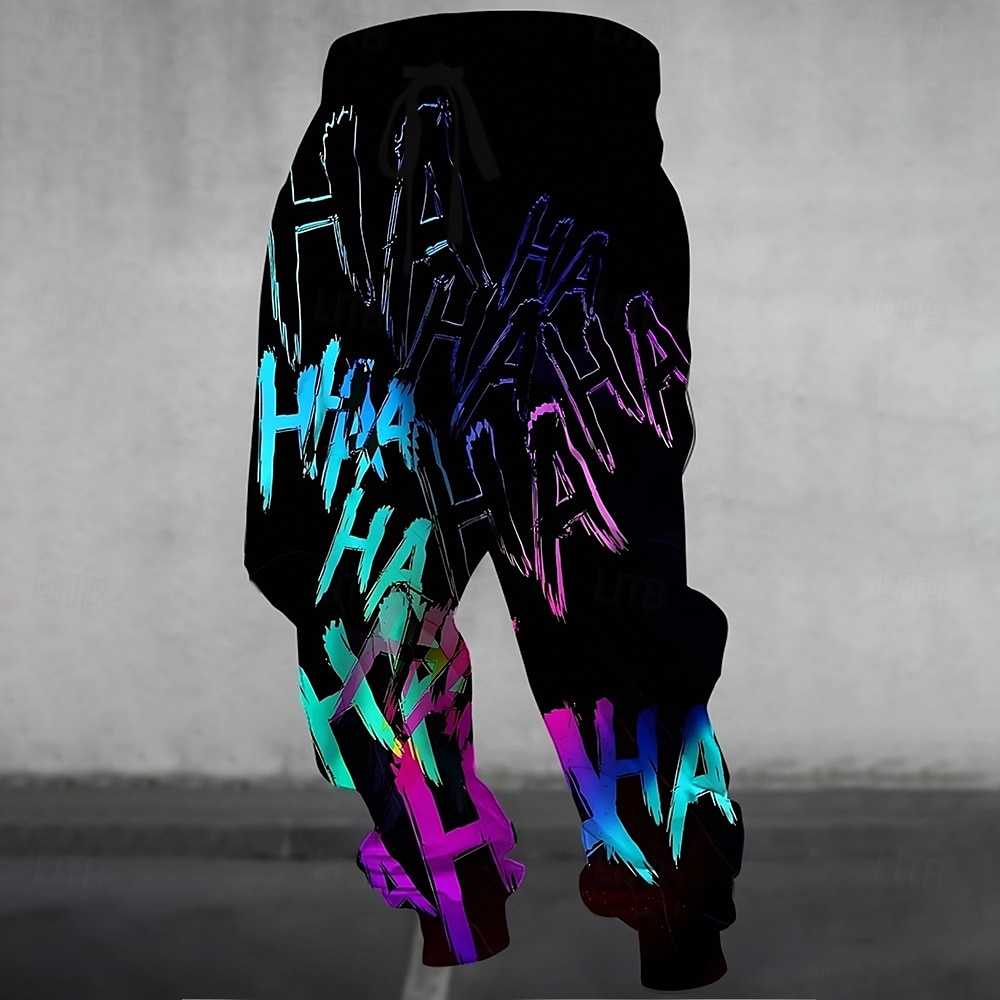 Męskie Kolorowy Graffiti Spodnie dresowe Uprawiający jogging Spodnie Średni Talia Elastyczna talia ze sznurkiem Codzienny Jogging Streetwear Ćwiczyć Spodnie dresowe sportowe z kieszeniami Wiosna 2026 - $24.99 –P5