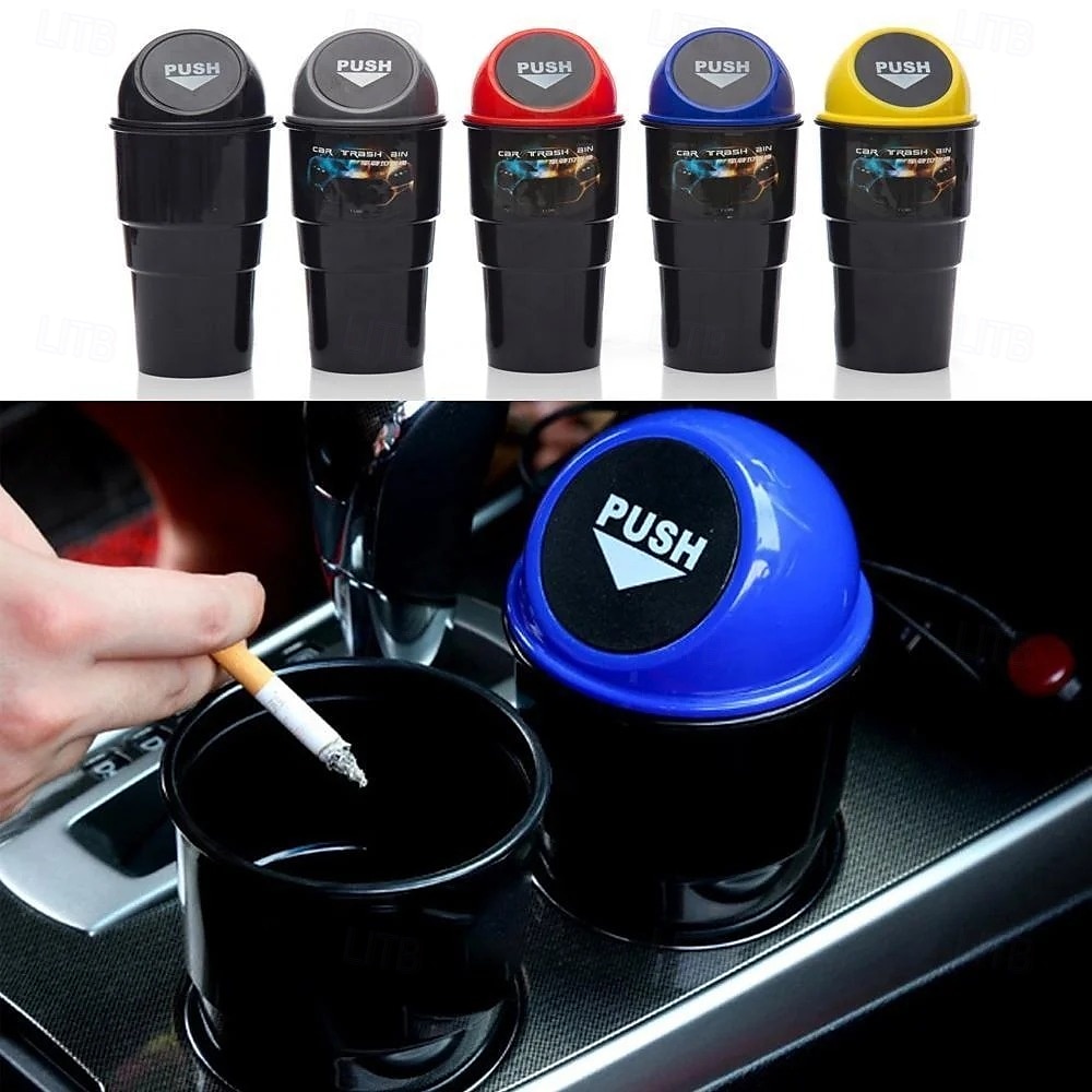 Mini cestino per rifiuti automatico con coperchio, portabicchieri impermeabile, contenitore per rifiuti da bracciolo, contenitore multifunzionale in plastica per l'interno del veicolo. del 2025 a $6.49 –P5