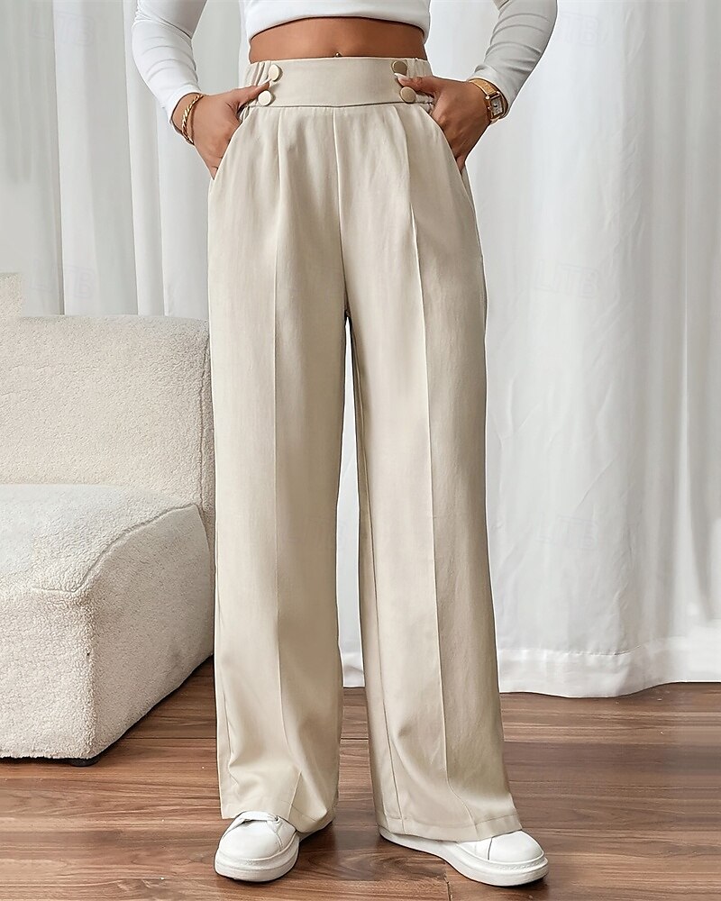 Per donna Gamba larga Pantaloni Pantaloni Palazzo Moda Streetwear Lunghezza intera Vita Alta Semplice Tasca Elastico in vita Traspirabilità Confortevole Streetwear Abbigliamento quotidiano Uscire del 2025 a $22.99 –P3