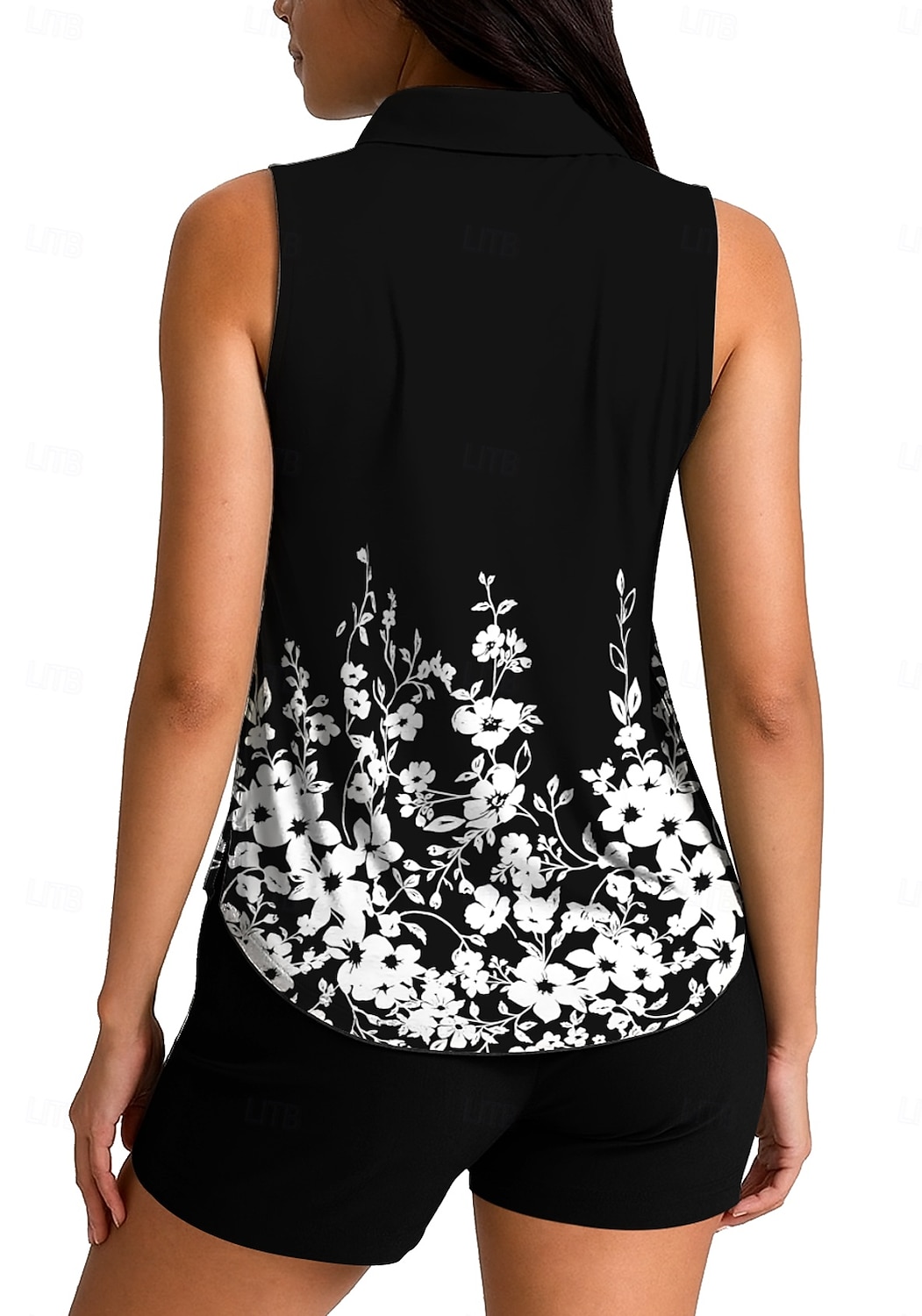 Dames Planten Flora Tops Sportshirt Wandelen poloshirt Tennisshirt Mouwloos Vetoketju Hoge Elasticiteit Vochtregelerend Ademend Tennis Augurkbal Hardlopen Strijkijzer Rits kraag Hemd Singlet Zwart 2026 - $22.99 –P3