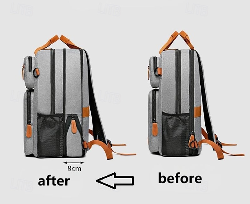 Sac à dos bleu pour ordinateur portable avec port USB – Sac de voyage et d'école à compartiments multiples avec accents en cuir et poche pour bouteille d'eau de 2025 ? GBP £24 –P9
