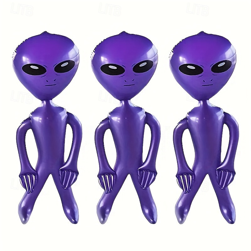 3 figuras inflables alienígenas coloridas para decoración festiva de Halloween con calabazas y telarañas. &Linternas de 85 cm/33,5 pulgadas: perfectas para celebraciones espeluznantes, de plástico 2025 - $27.99 –P11